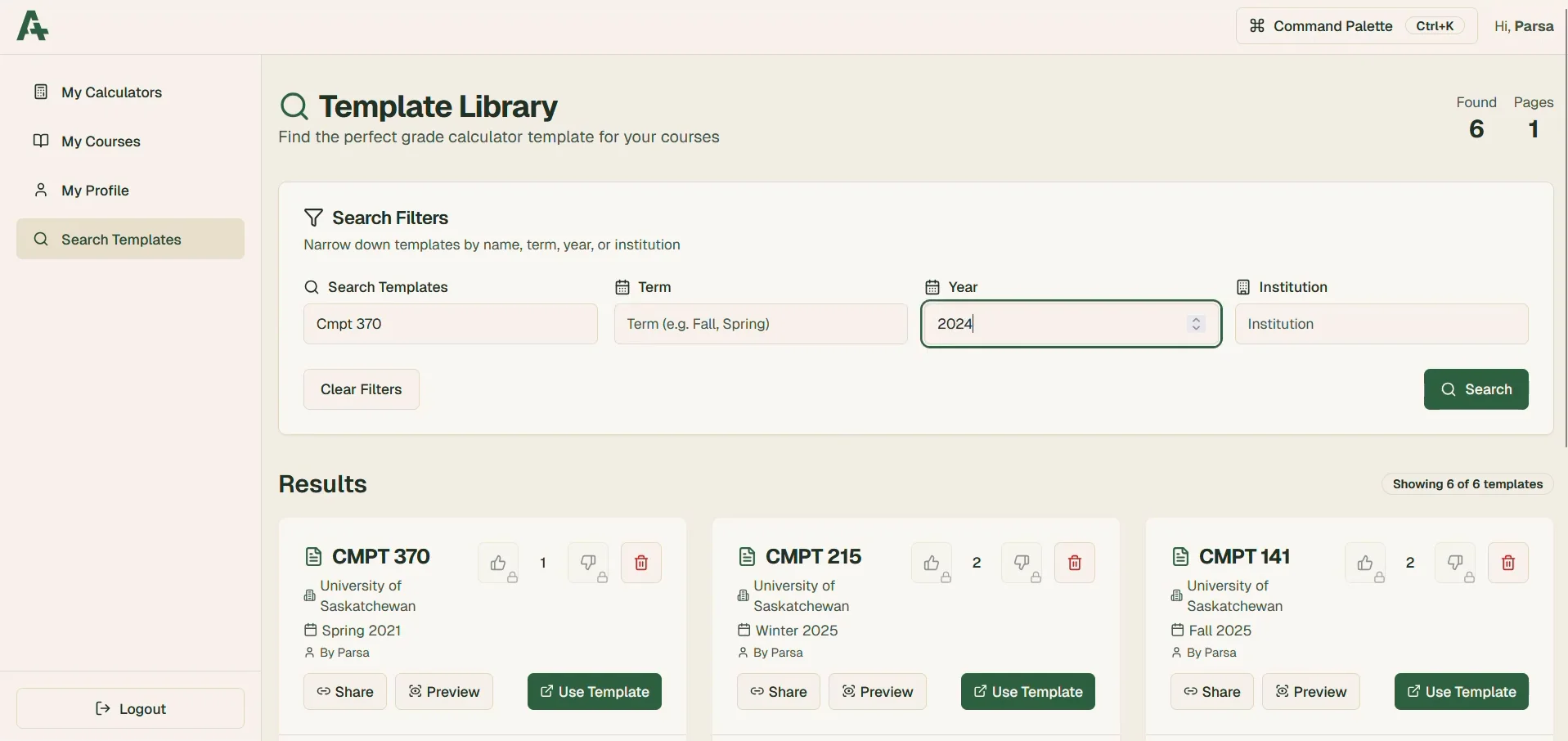 A+Plus interface screenshot